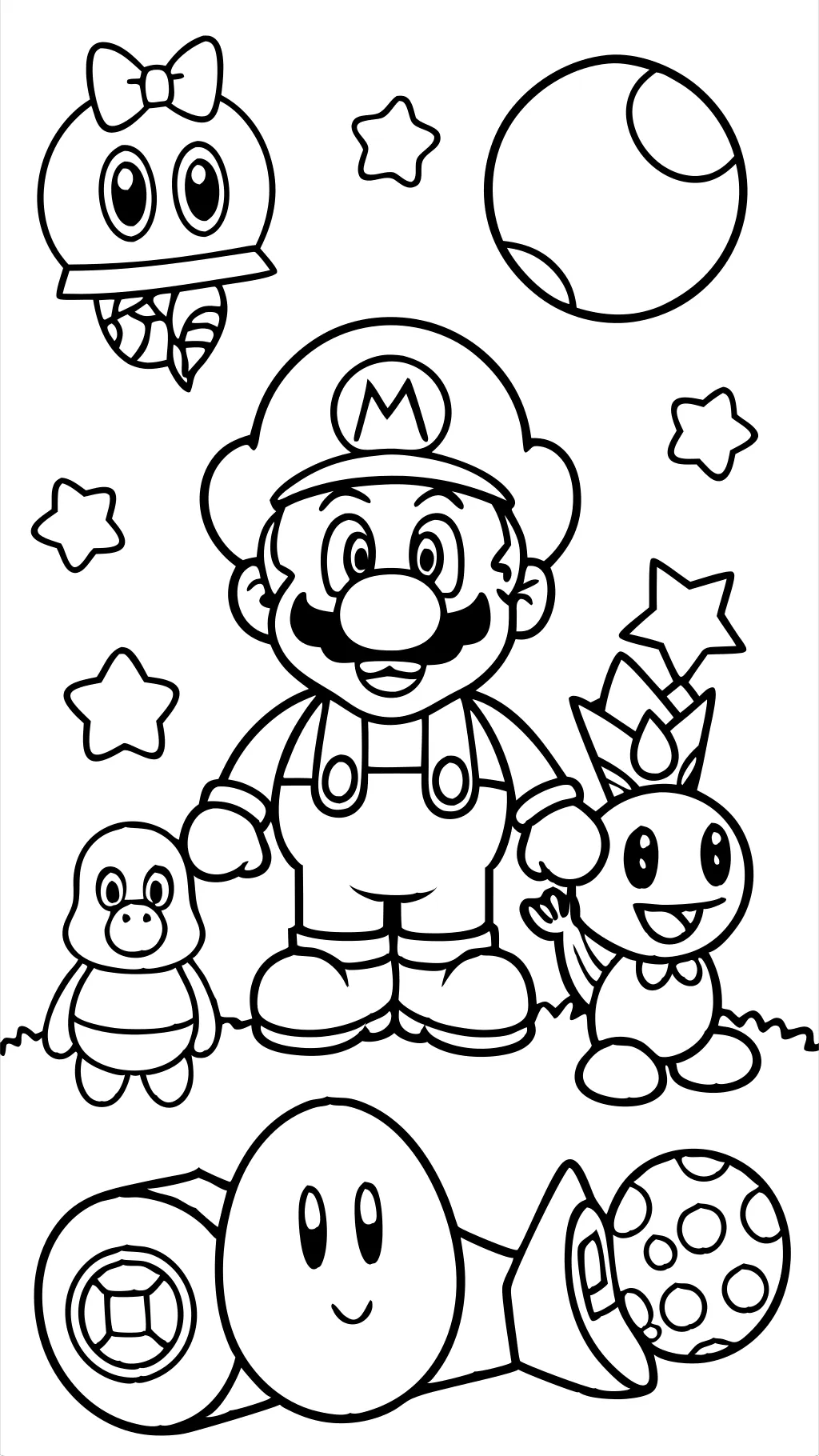 coloriage de Mario et d’amis